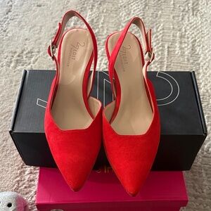 27 EDIT Red Pointed Slingback Pumps